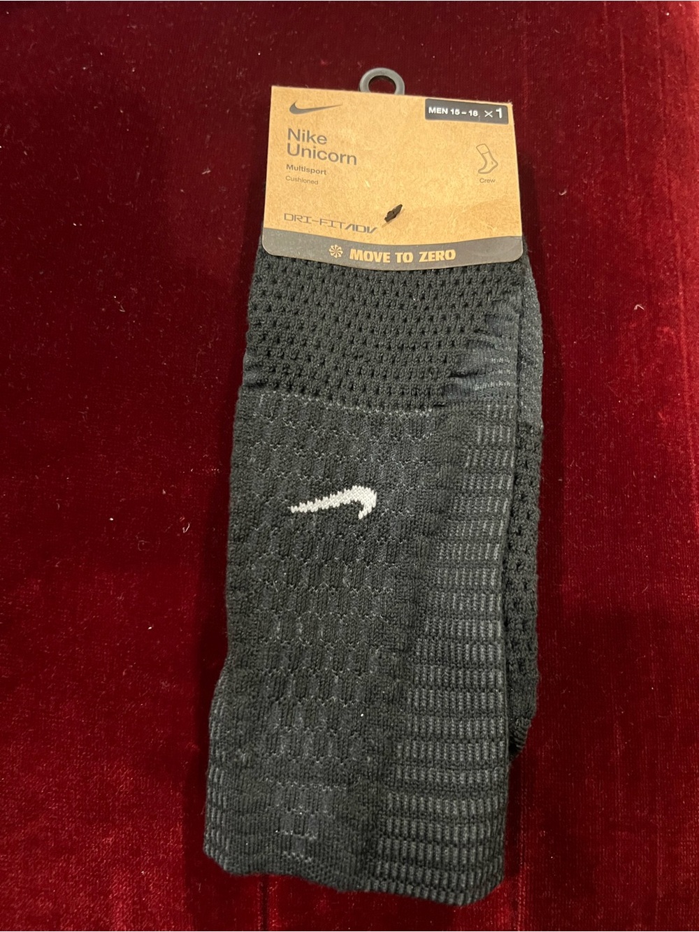 Nike Unicorn Men’s Black Dri-FIT Crew Socks